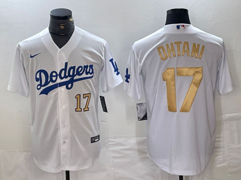 Men Los Angeles Dodgers #17 Ohtani White Nike Game MLB Jersey style 12->los angeles dodgers->MLB Jersey